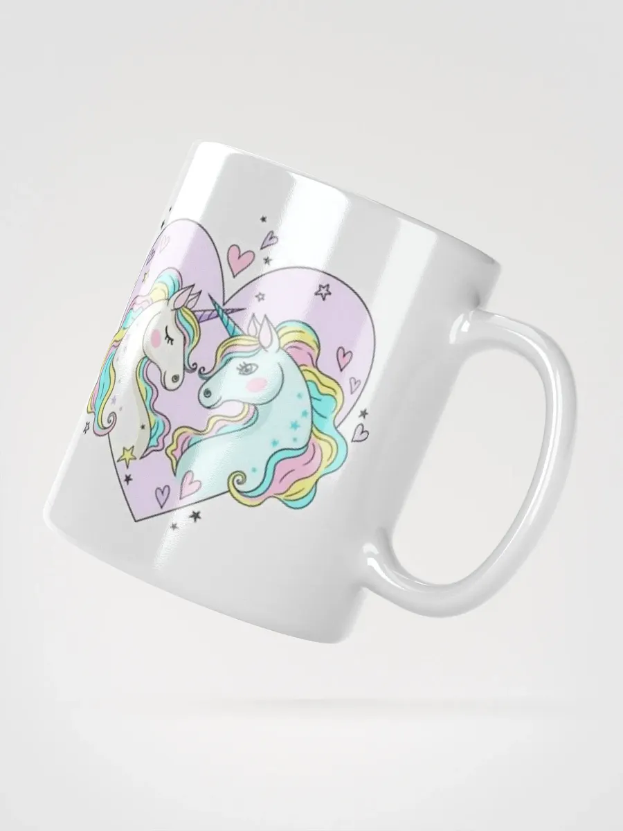 White Glossy Mug Cute Horses product image (2)