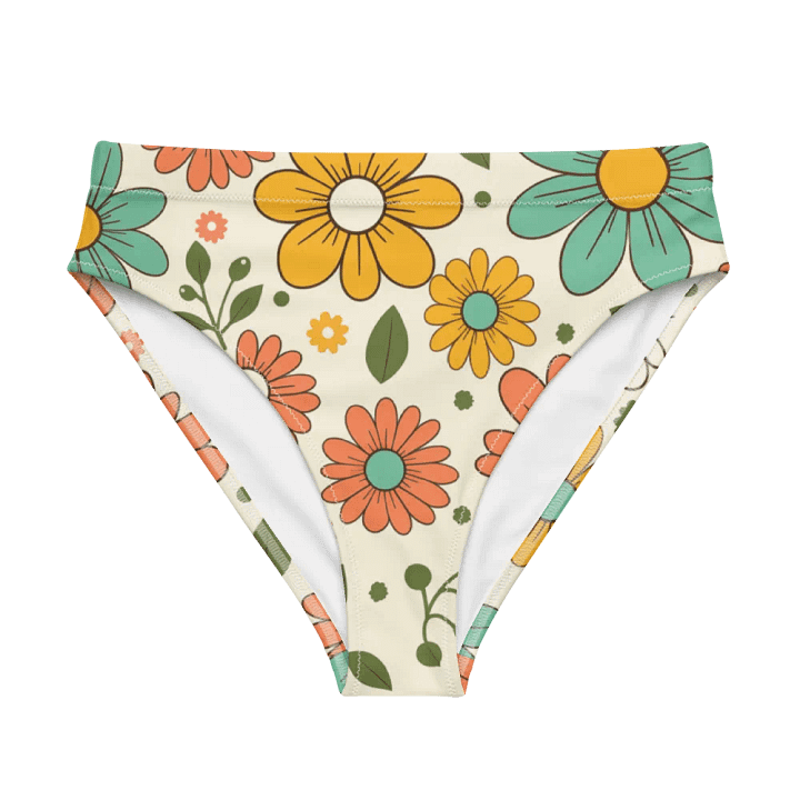 Retro Bloom Recycled High-Waisted Bikini Bottoms – Feel-Good Fit, Floral Vibes product image (1)