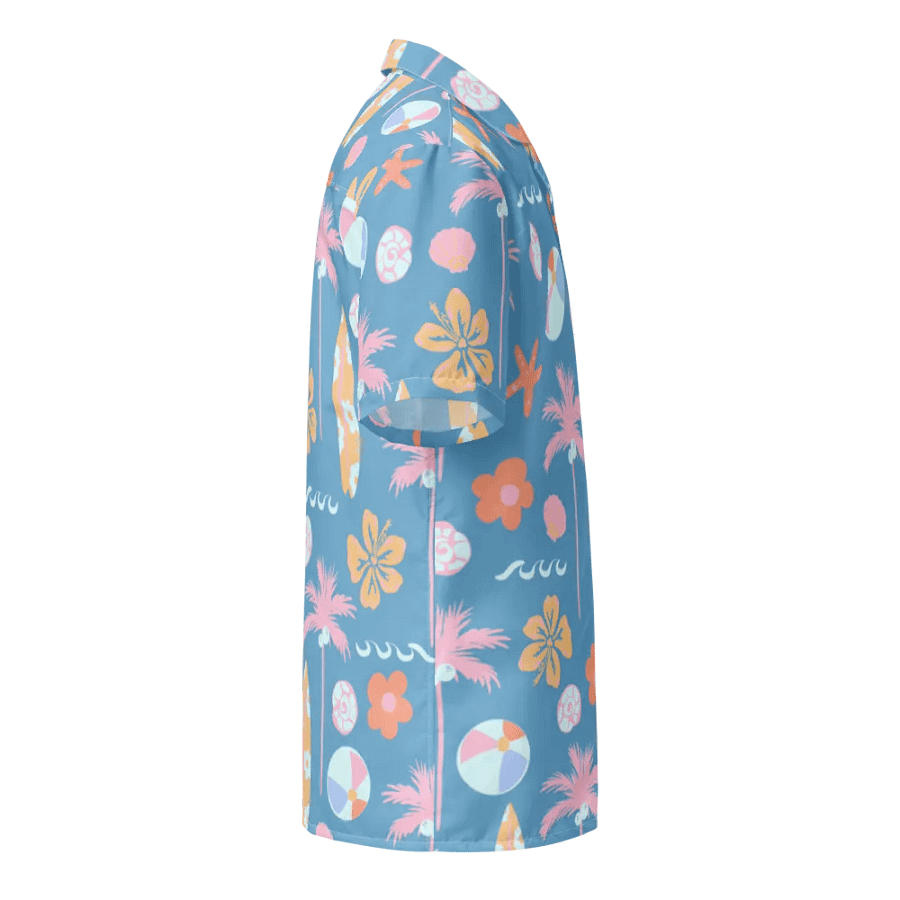 Retro Beach Blue Hawaiian Shirt product image (10)