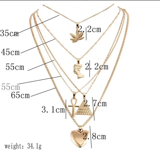 FASHION GOLD OR SILVER 5PC LAYERED AFRO-CENTRIC NECKLACE product image (7)