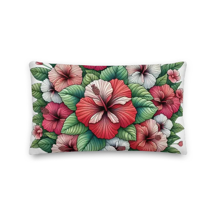 Hibiscus Harmony Premium Pillow | Ai Design flower product image (2)