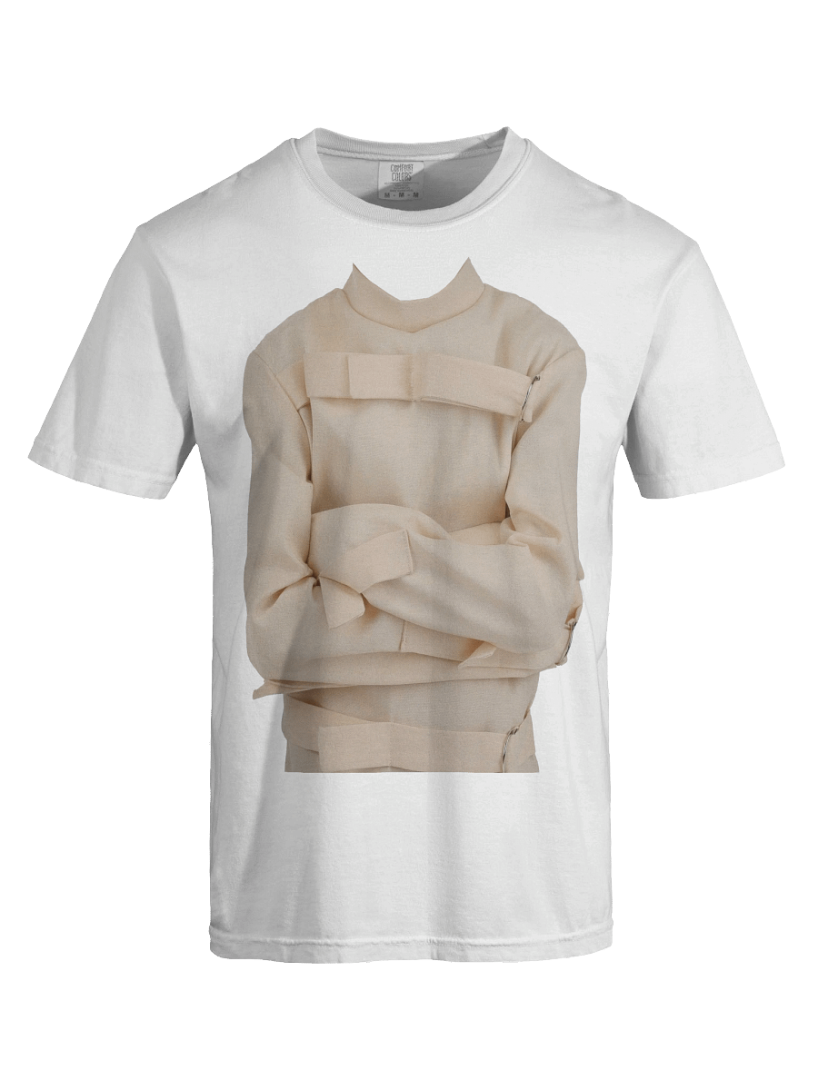 The @nathyn.trees Bat-shit Crazy Straight Jacket T in White product image (5)