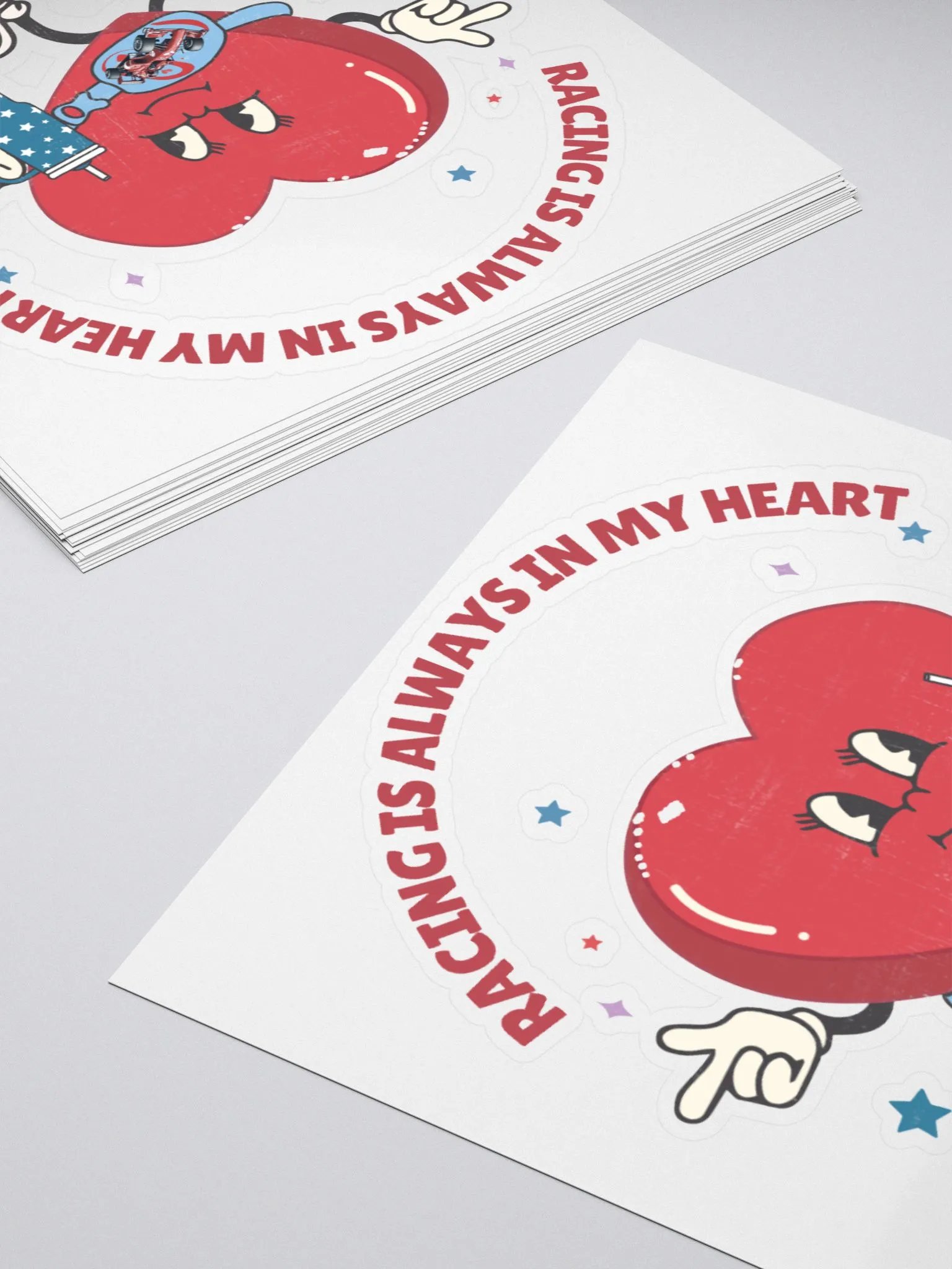 Racing Heart Kiss Cut Stickers product image (4)