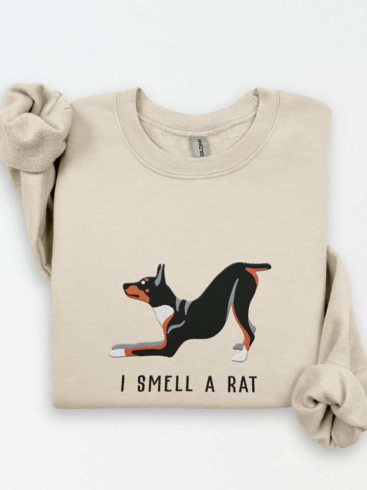 I Smell a Rat Sweatshirt (Embroidered) of a Rat Terrier(Tricolor) product image (1)