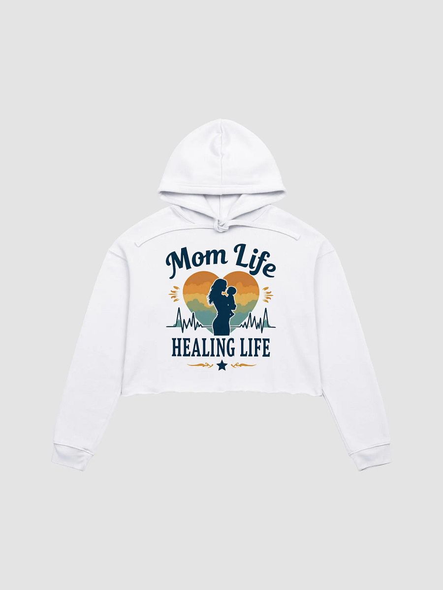Sunset Silhouette Mom Life Crop Hoodie product image (4)