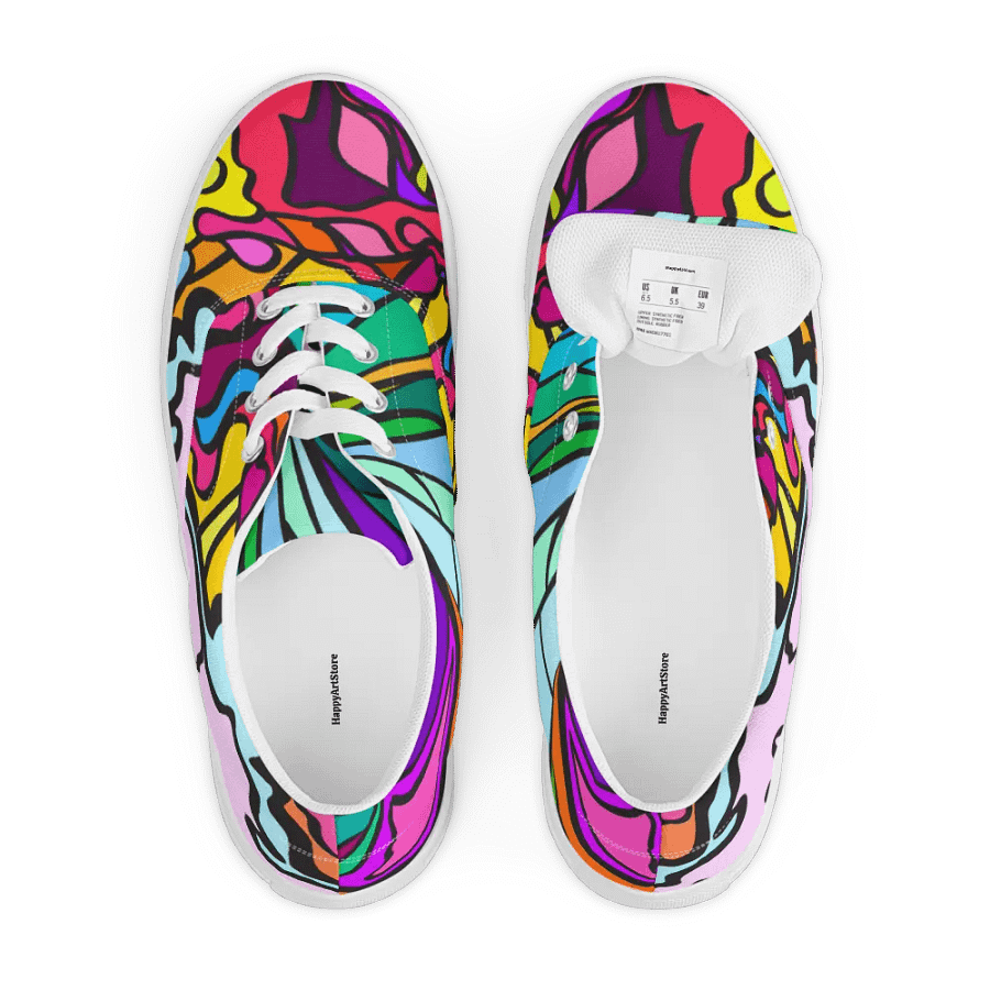 Vibrant Swirl Women's Canvas Shoes - Wave at Sunset product image (6)