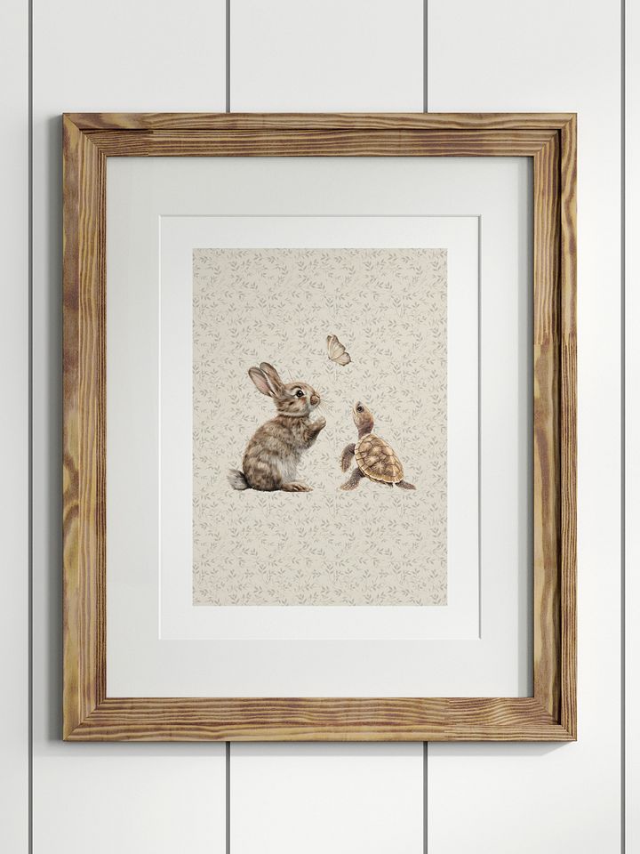 Boho Bunny and Turtle Nursery Print product image (1)