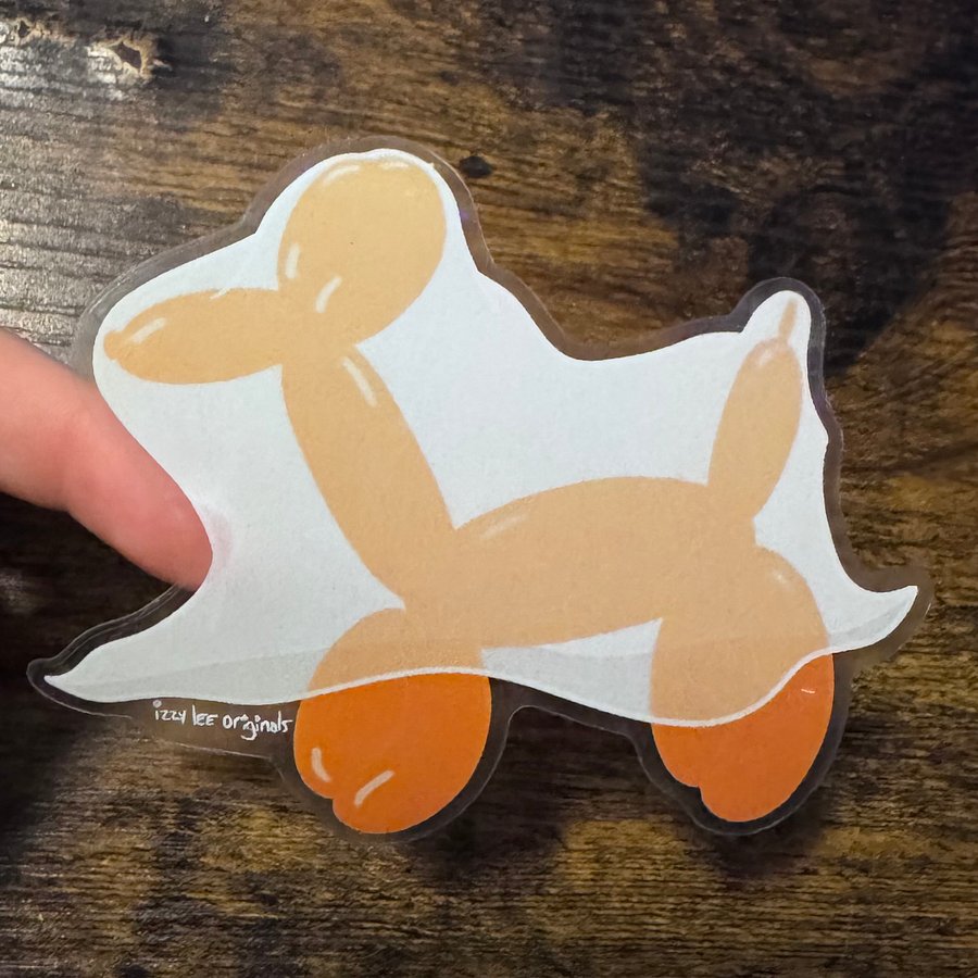 Balloon Dog Ghost Clear Sticker product image (2)