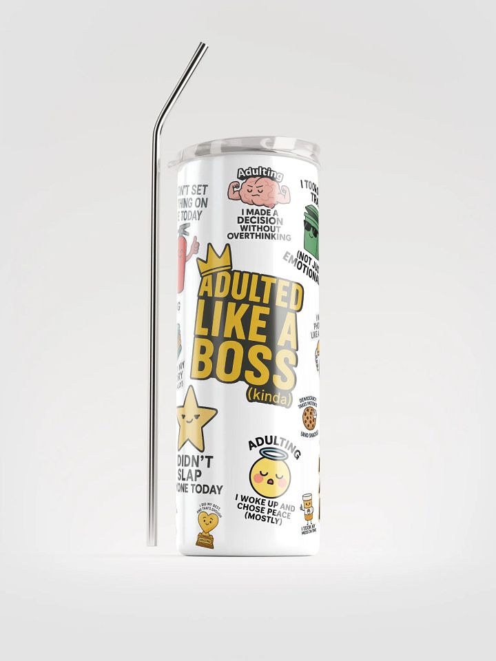 Humorous Adulting Stickers Tumbler product image (1)