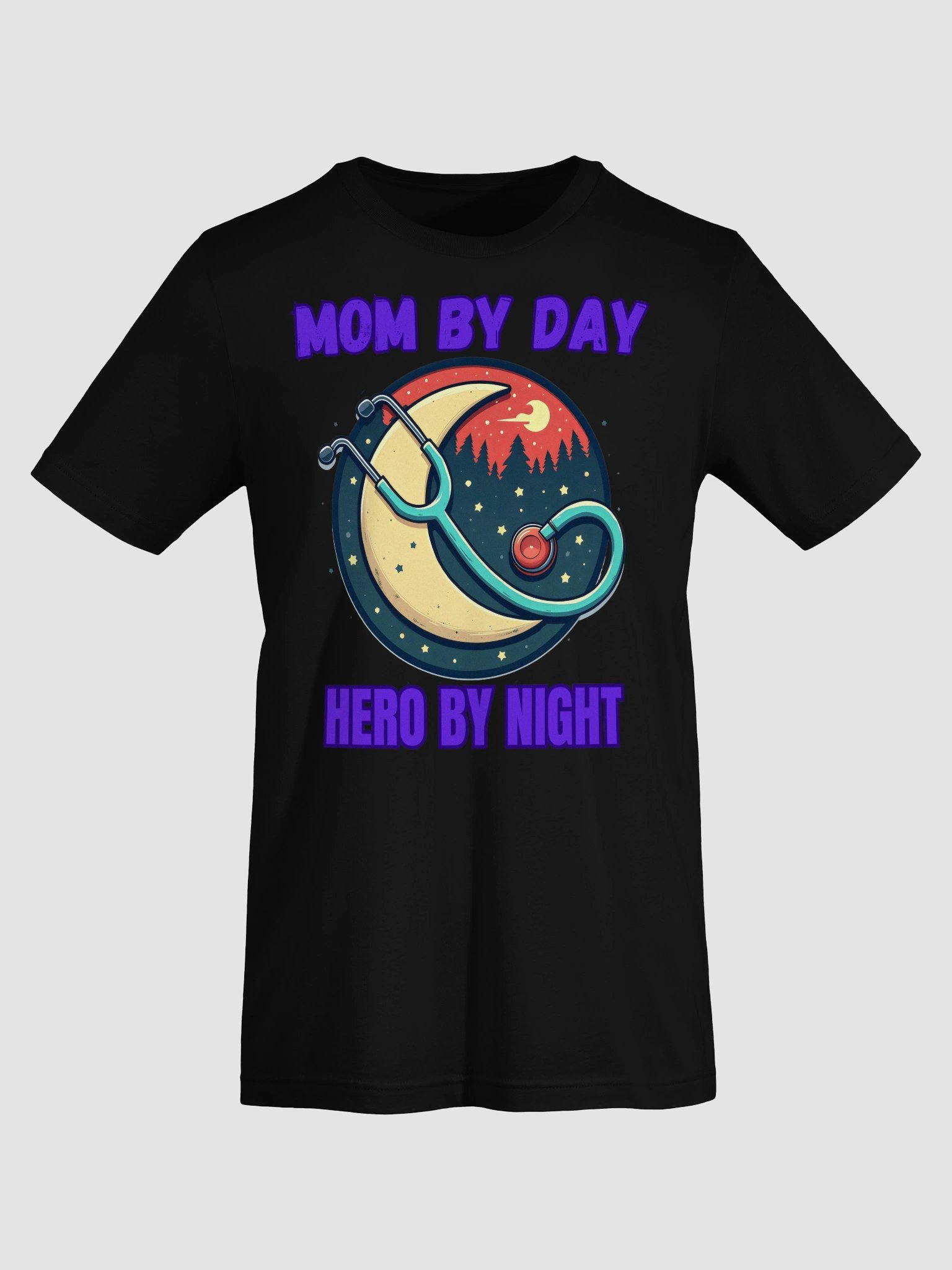 mom by day, Moonlit Hero Nurse T-Shirt product image (44)
