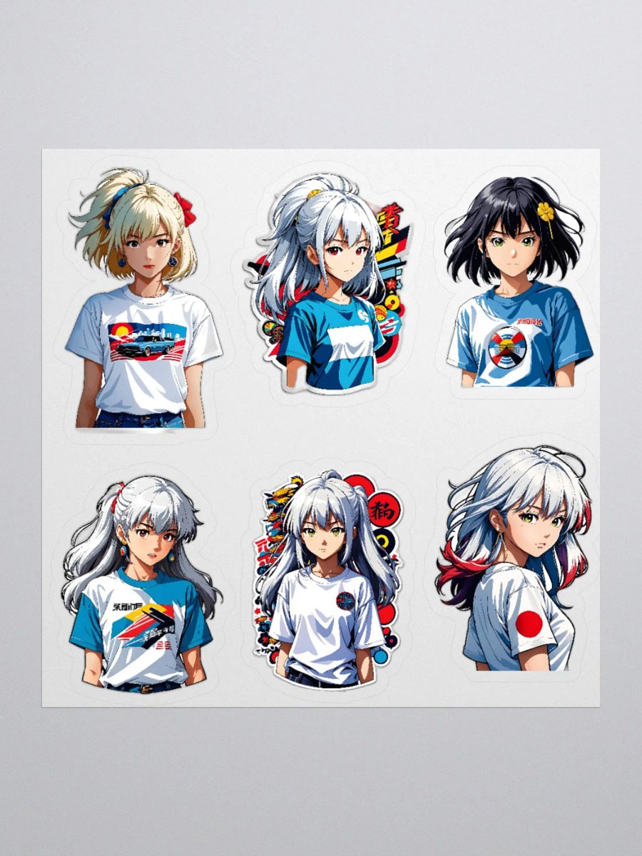 Anime Racing Girls Kiss Cut Stickers Set product image (1)
