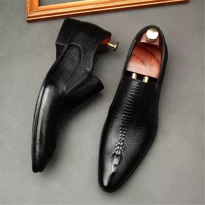 Mens Wedding Oxford Shoes Genuine Leather Brogue Men's Dress Shoes Men product image (2)