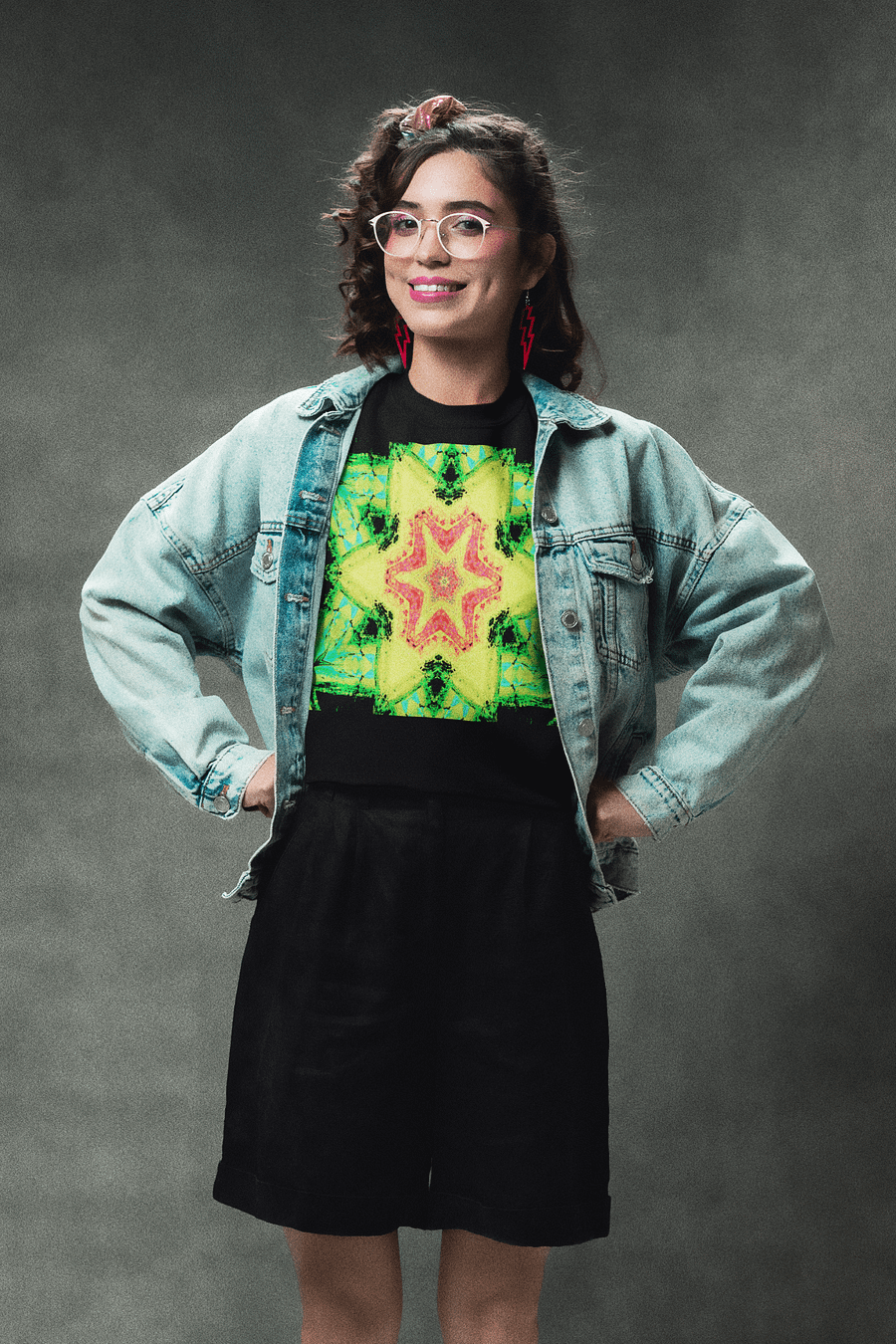 Abstract Green, Orange and Yellow Kaleidoscope Star Unisex Sweatshirt product image (9)