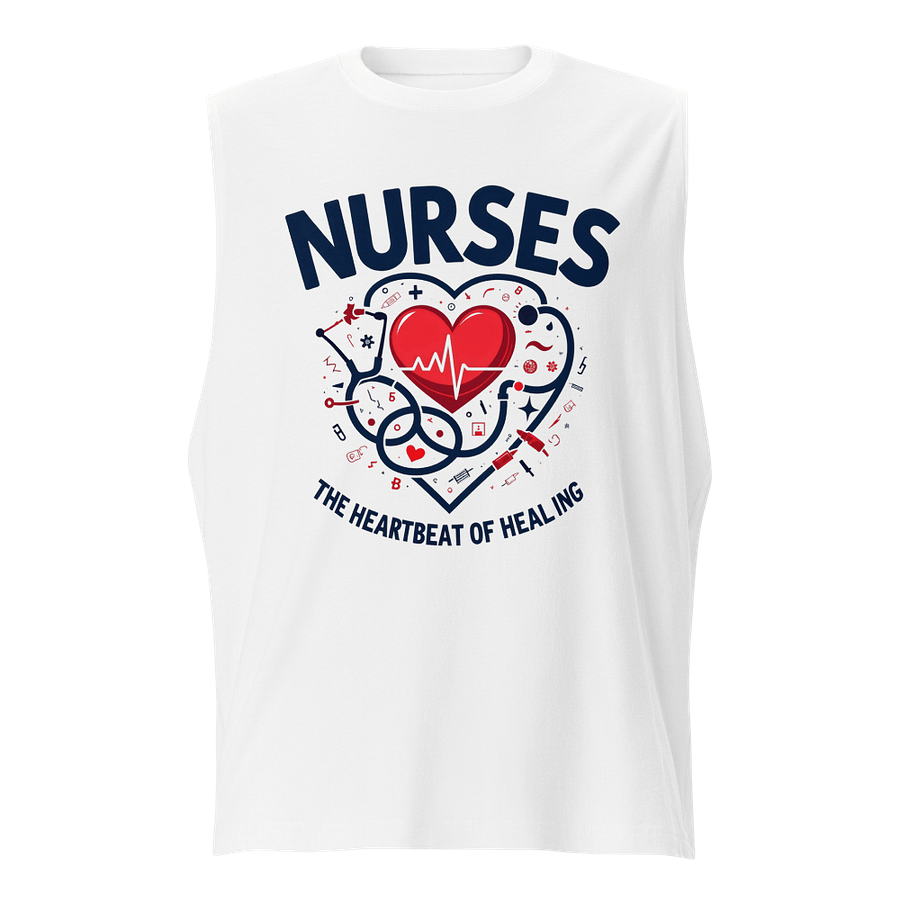 Heartbeat, Healing, stethoscope, nurses Muscle Tank product image (1)