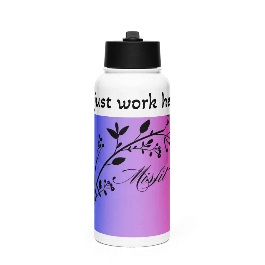 "i just work here" misfit water bottle product image (1)