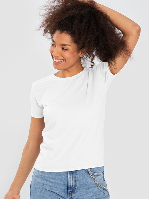 Photo showing All-Over Print Women's Crew Neck T-Shirt