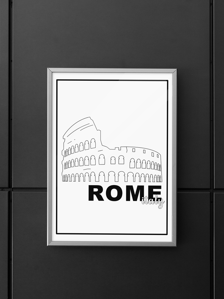 Colosseum Line Art Poster, Rome Italy Landmark Illustration, Minimalist Historic Ruins Drawing, Chic Italian Travel Wall Art Decor product image (5)
