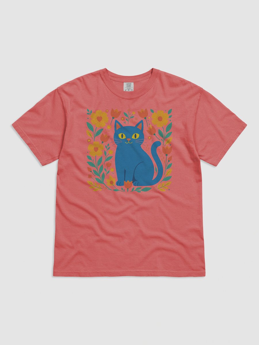 Whimsical Cat and Floral Delight T-Shirt product image (4)