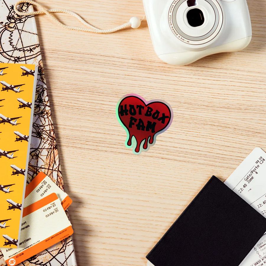 HOT BOX FAM SOLID RED LOGO STICKER product image (7)