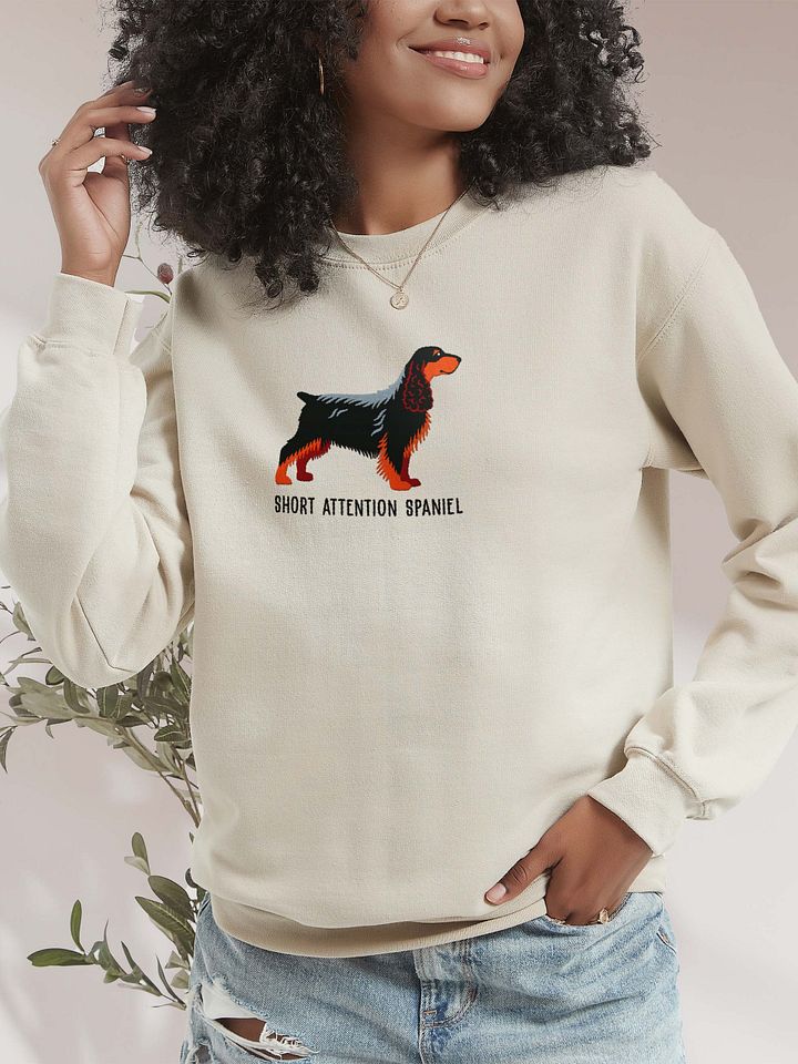 Short Attention Spaniel Sweatshirt (Embroidered) of a Field Spaniel(Black & Tan) product image (2)