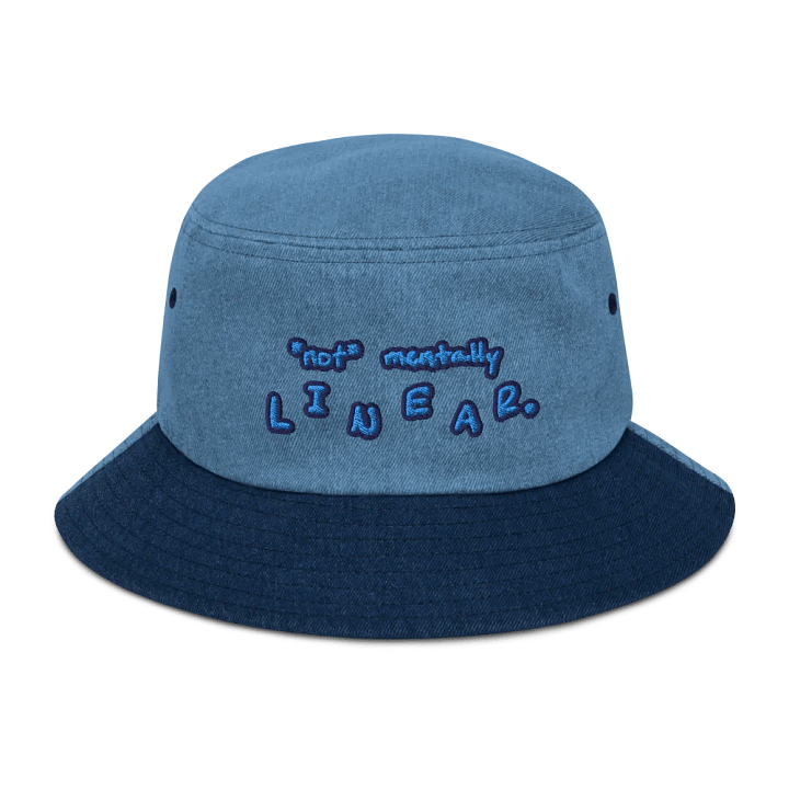 *not* mentally linear (electric) denim bucket hat product image (1)