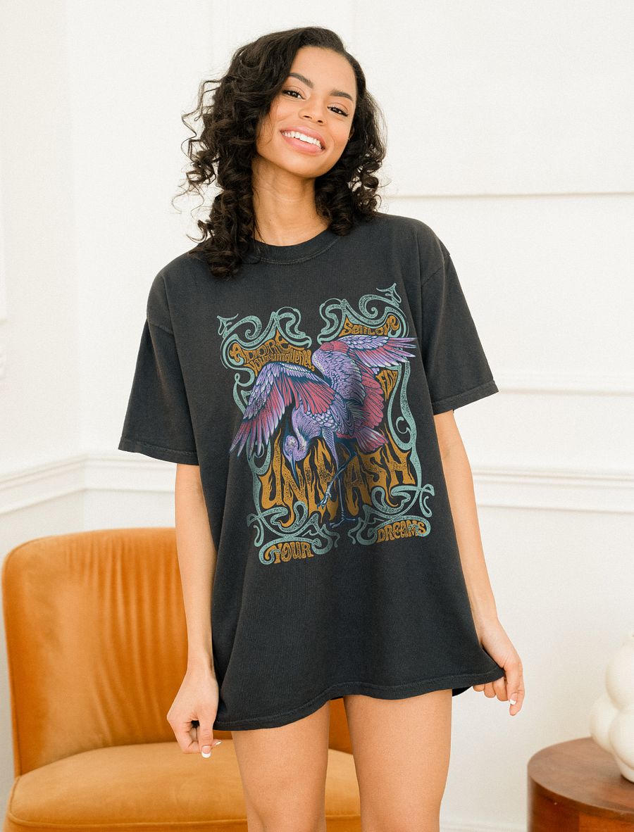Unleash Your Dreams Tee | Art Nouveau Style Motivational Aesthetic Streetwear Design product image (2)
