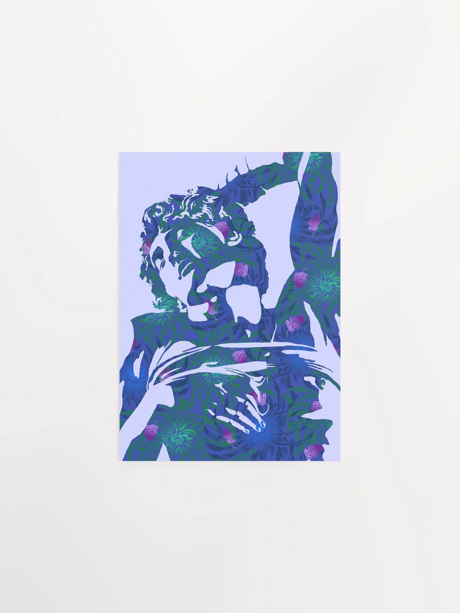 Blue Michelangelo on Chrysanthemums - Print product image (2)