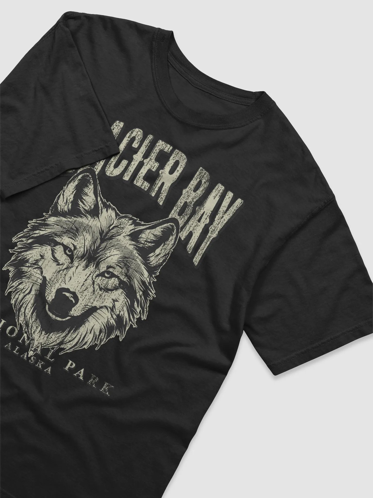Glacier Bay National Park, Alaska Tee | Vintage-Style Grunge Western Shirt with a Wolf's Head product image (3)