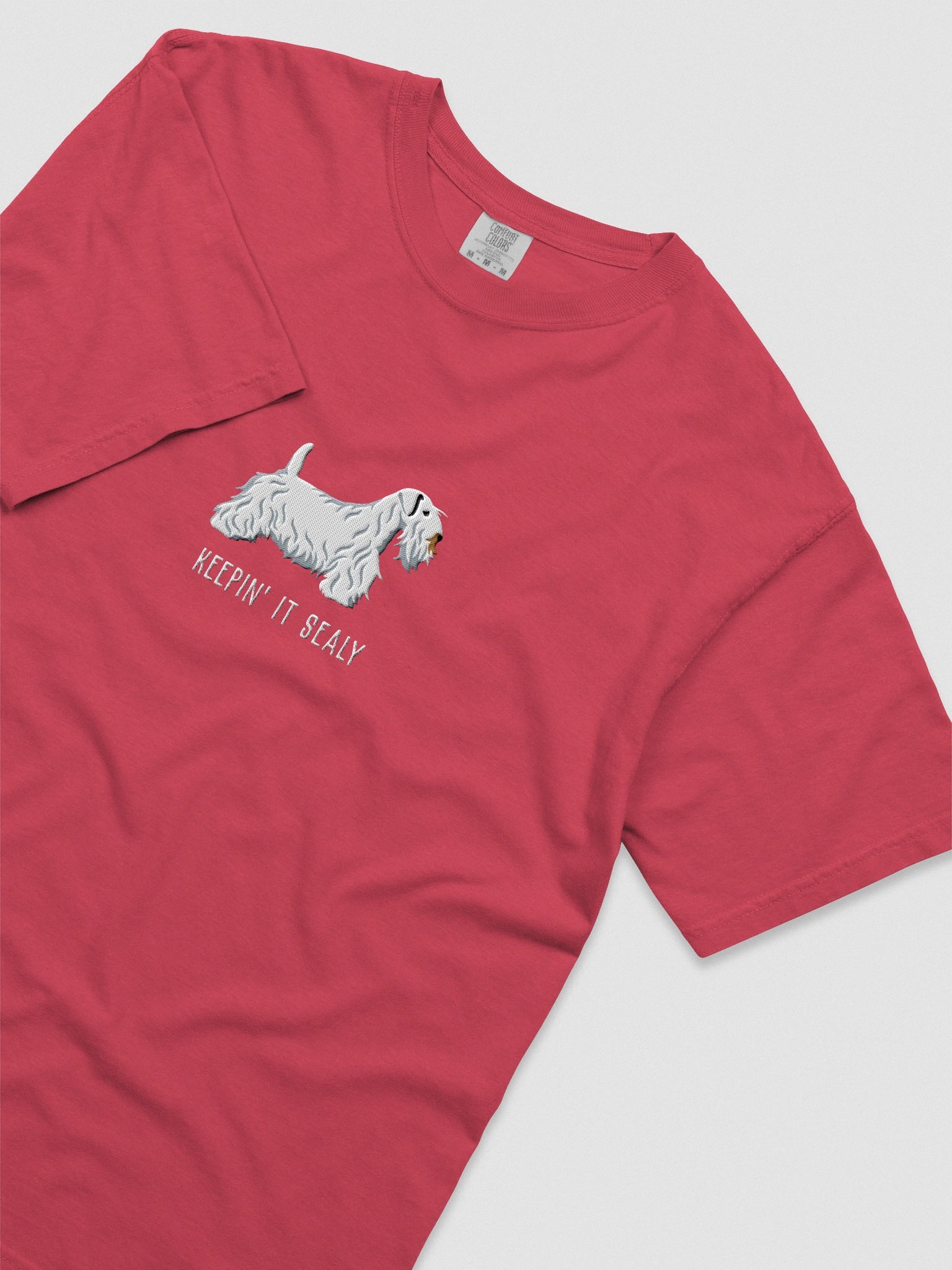 Keepin' It Sealy T-Shirt(Embroidered) of a Sealyham Terrier(White) product image (8)
