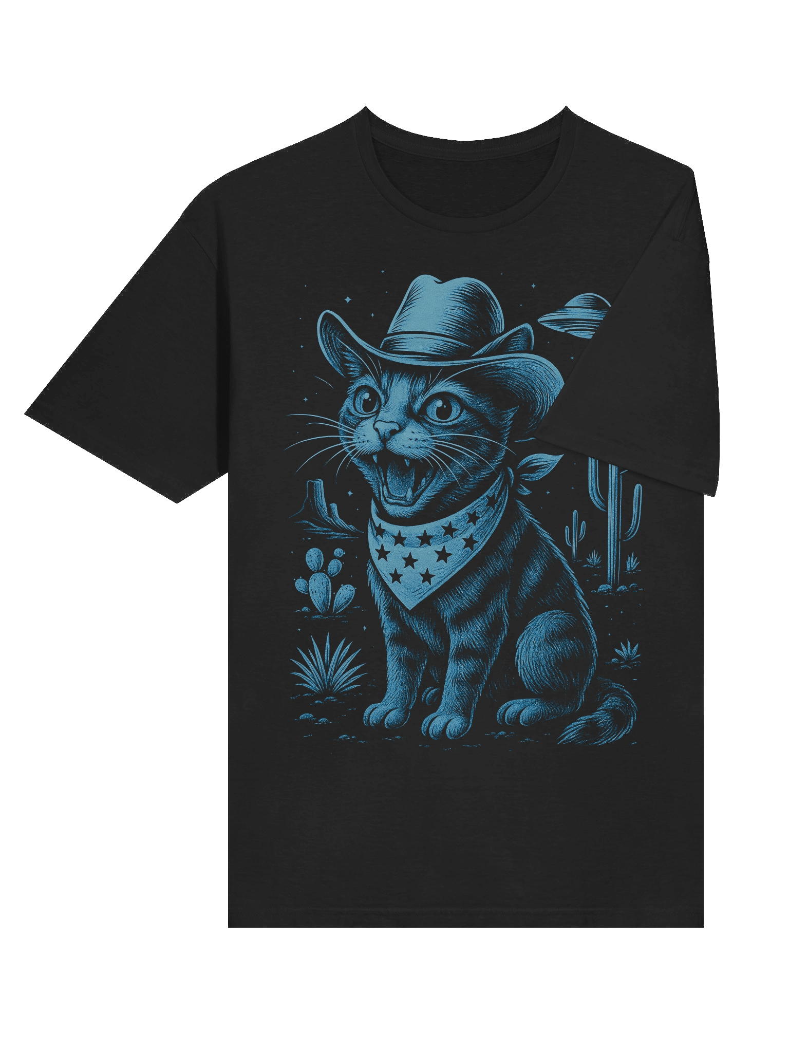 UFO Cowboy Tabby Cat T-Shirt product image (29)