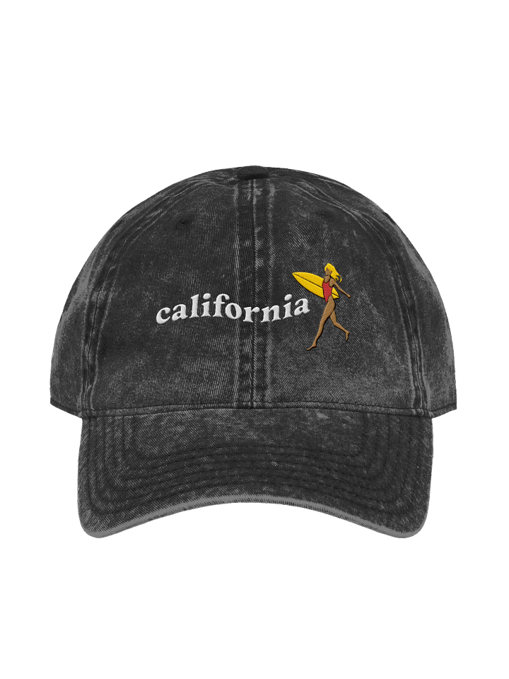 California Surfer Girl Embroidery Vintage Denim Hat product image (8)