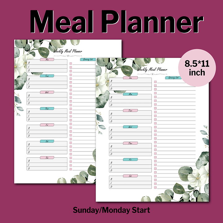 Weekly Meal Planner and Grocery List product image (2)