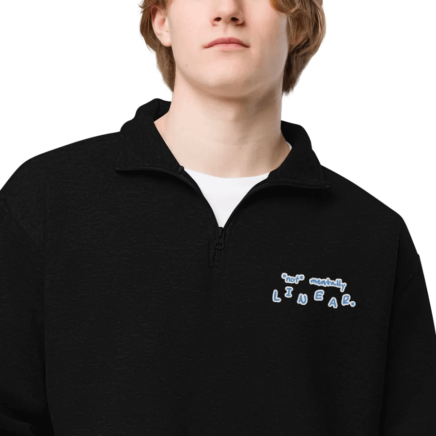 *not* mentally linear. (aqua bubble design) embroidered quarter zip product image (5)