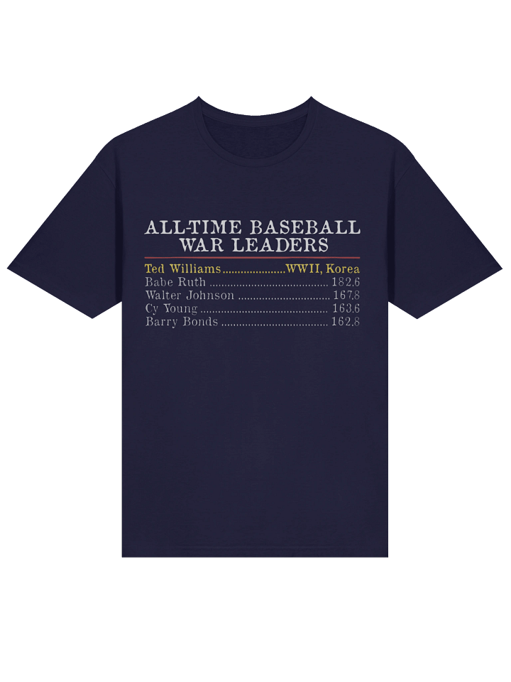 All-Time Baseball WAR Leaders T-Shirt product image (2)