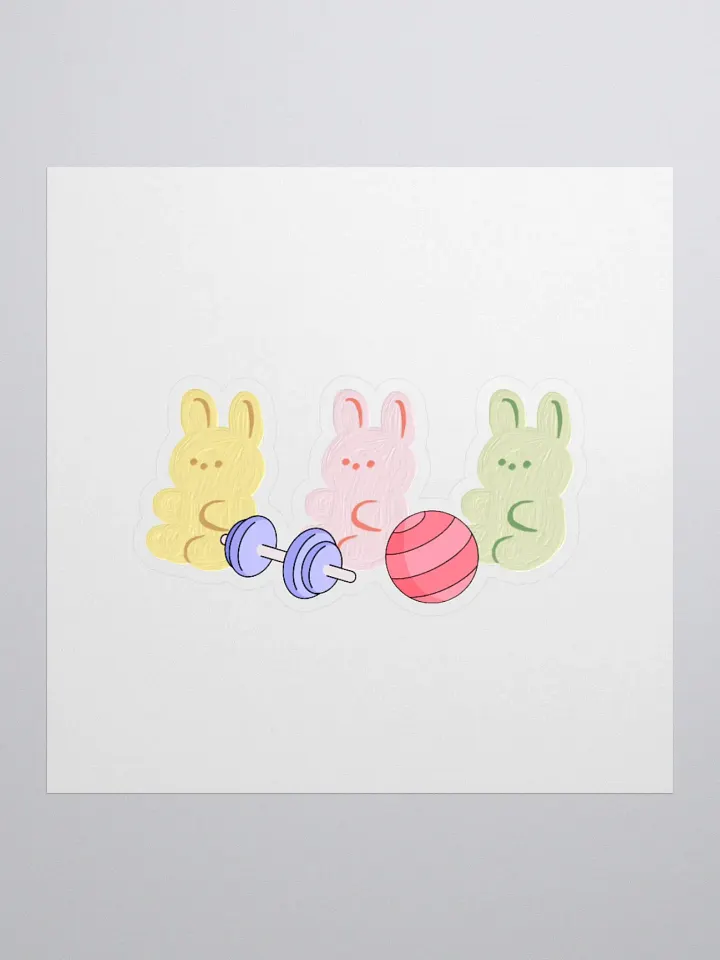 Pastel Gym Bunny Sticker product image (2)