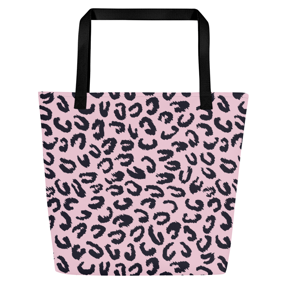 Chic Pink Leopard Print Large Tote Bag for Everyday Use product image (1)