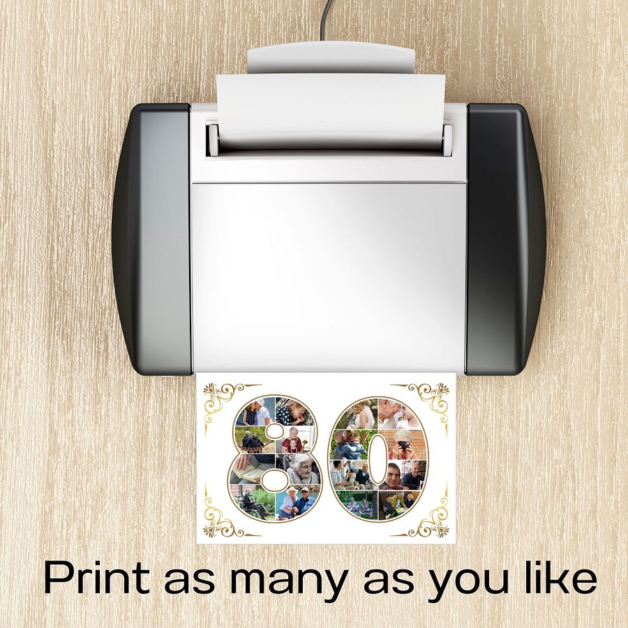 Eighty Year Celebration Card Photo Collage Canva Template product image (9)