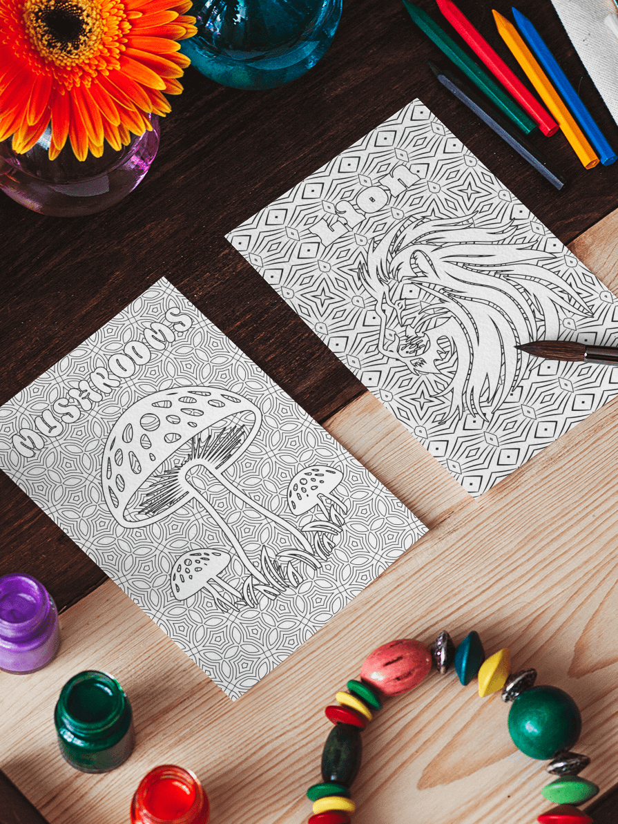 100 Nature & Pattern Coloring Pages PDF (A4 Size) product image (2)