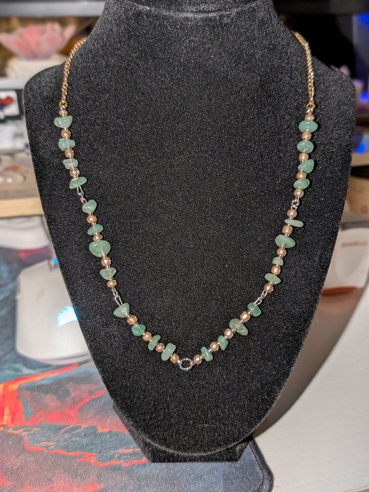 Green Aventurine Crystal Choker with Gold! product image (1)
