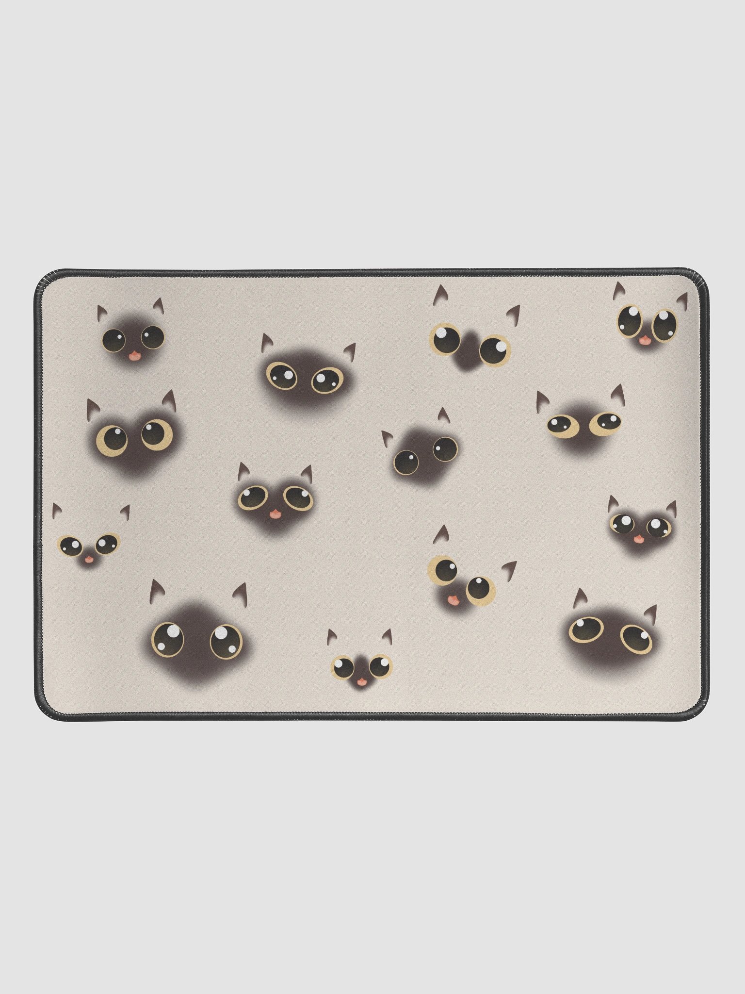 Cute Siamese Cat Faces (Yellow Eyes) Desk Mat 12" x 18" product image (1)