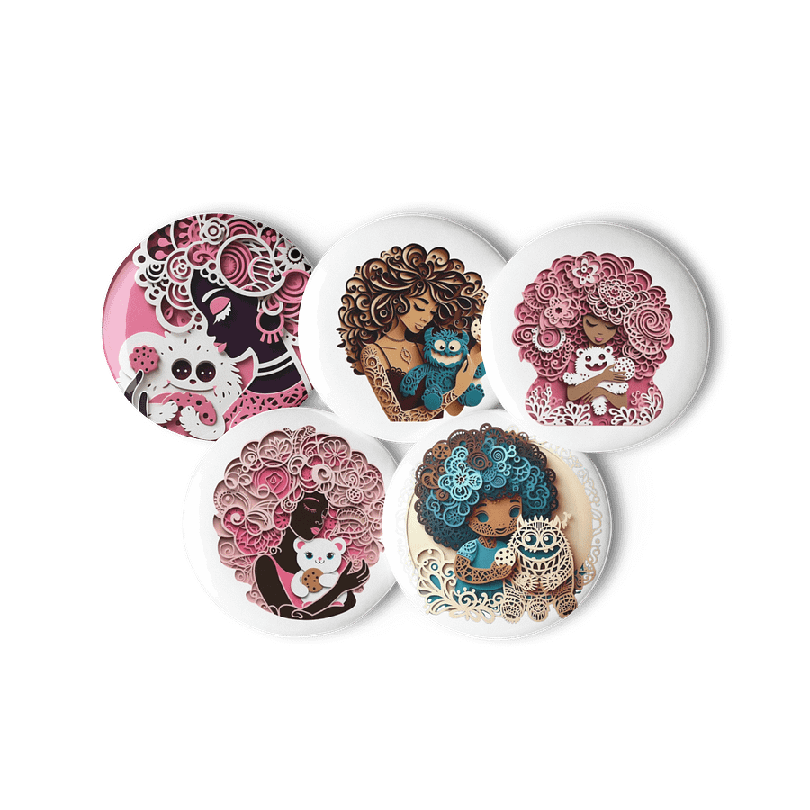 Afro Plushie Love Pin Set product image (3)