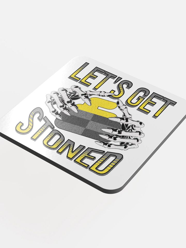 Lets Get Stoned Curling Funky Skeleton Coaster product image (1)