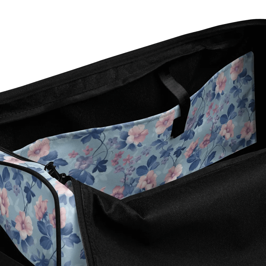 Serene Blue Blossoms Duffle Bag product image (9)