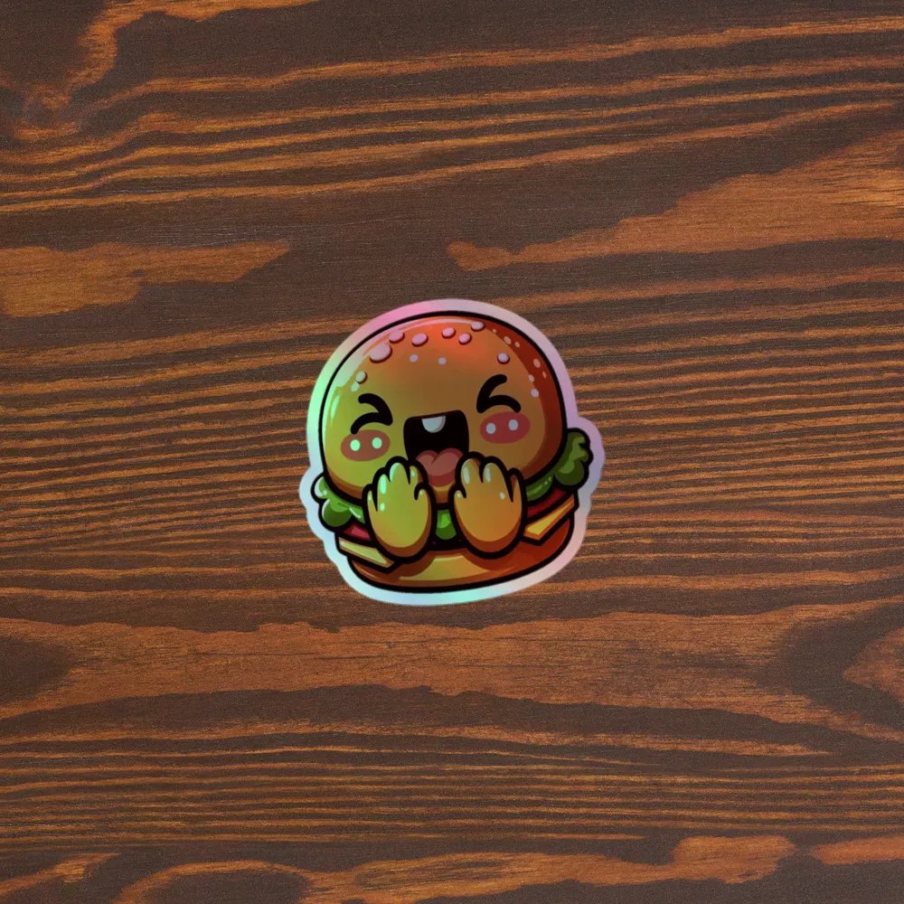 Cheerful Hamburger Holographic Sticker Sheet product image (5)