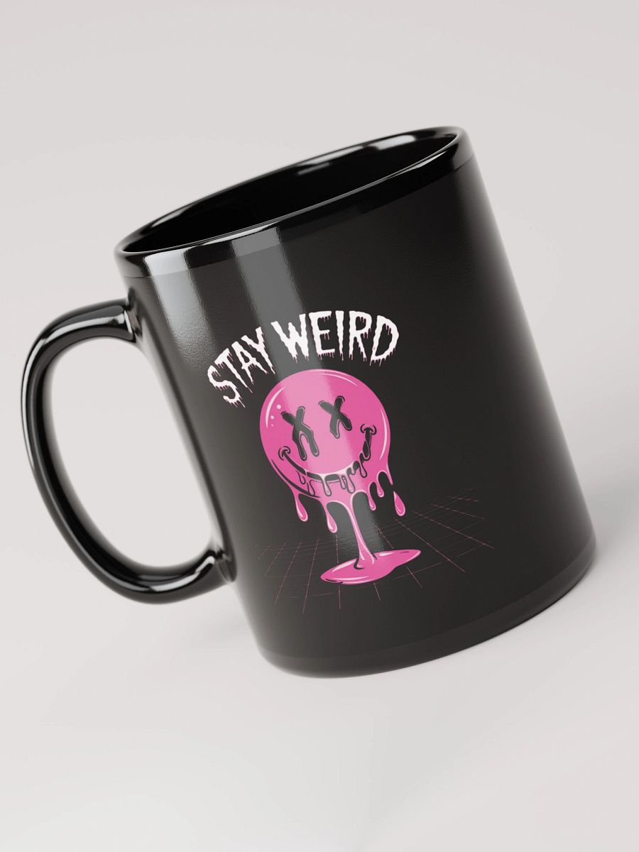 Stay Weird Black Glossy Mug product image (6)