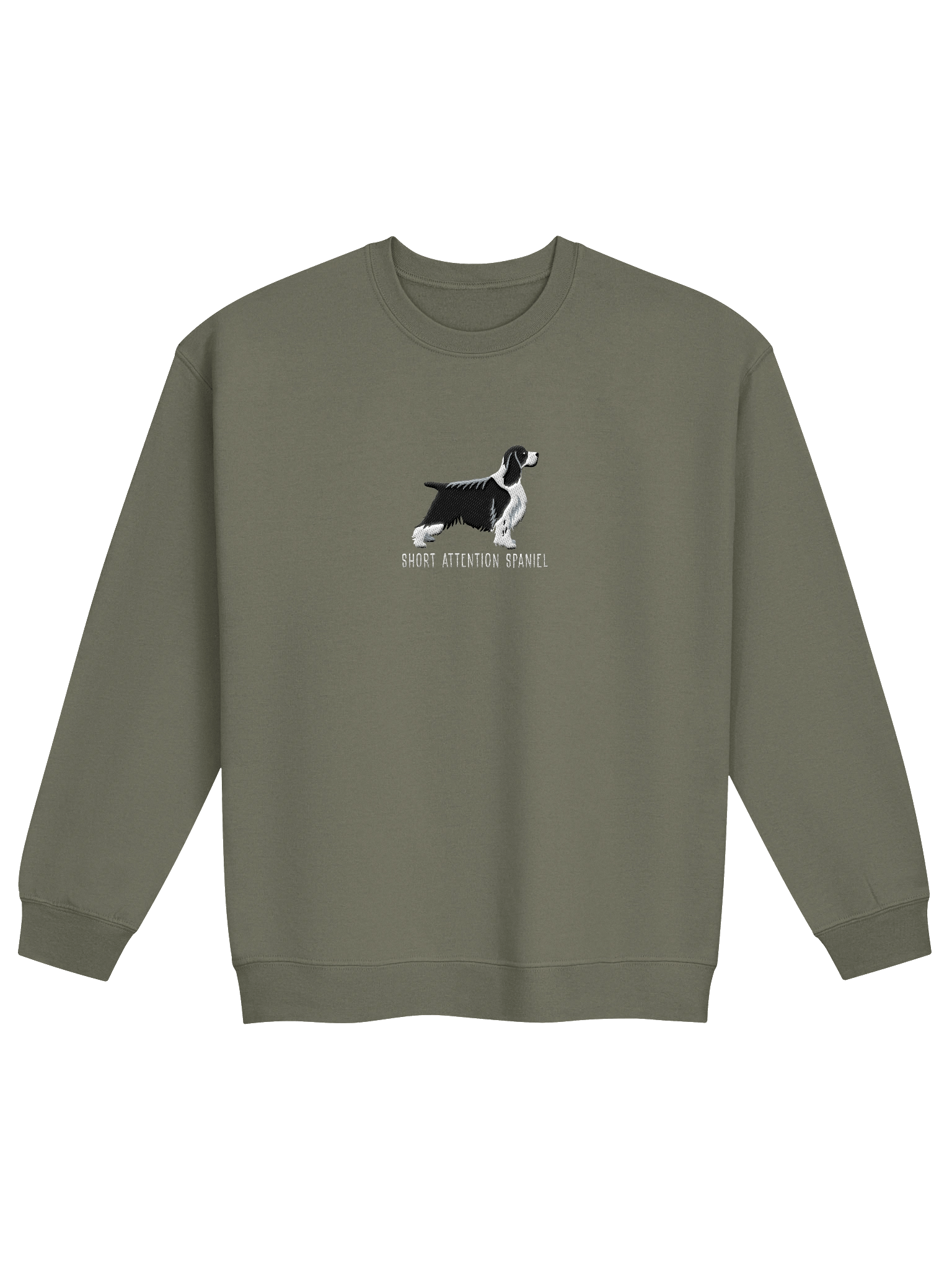 Short Attention Spaniel Sweatshirt (Embroidered) of an English Springer Spaniel(Black & White, Show Type) product image (13)
