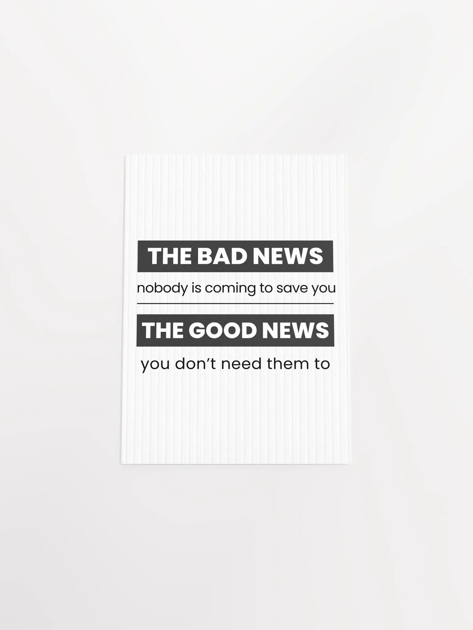 The Good and Bad News Motivational Print product image (6)