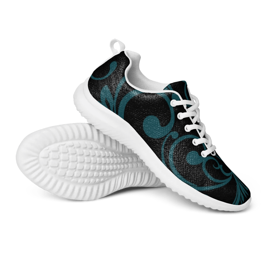 Dark Teal Twirls Women's Athletic Sneakers product image (10)