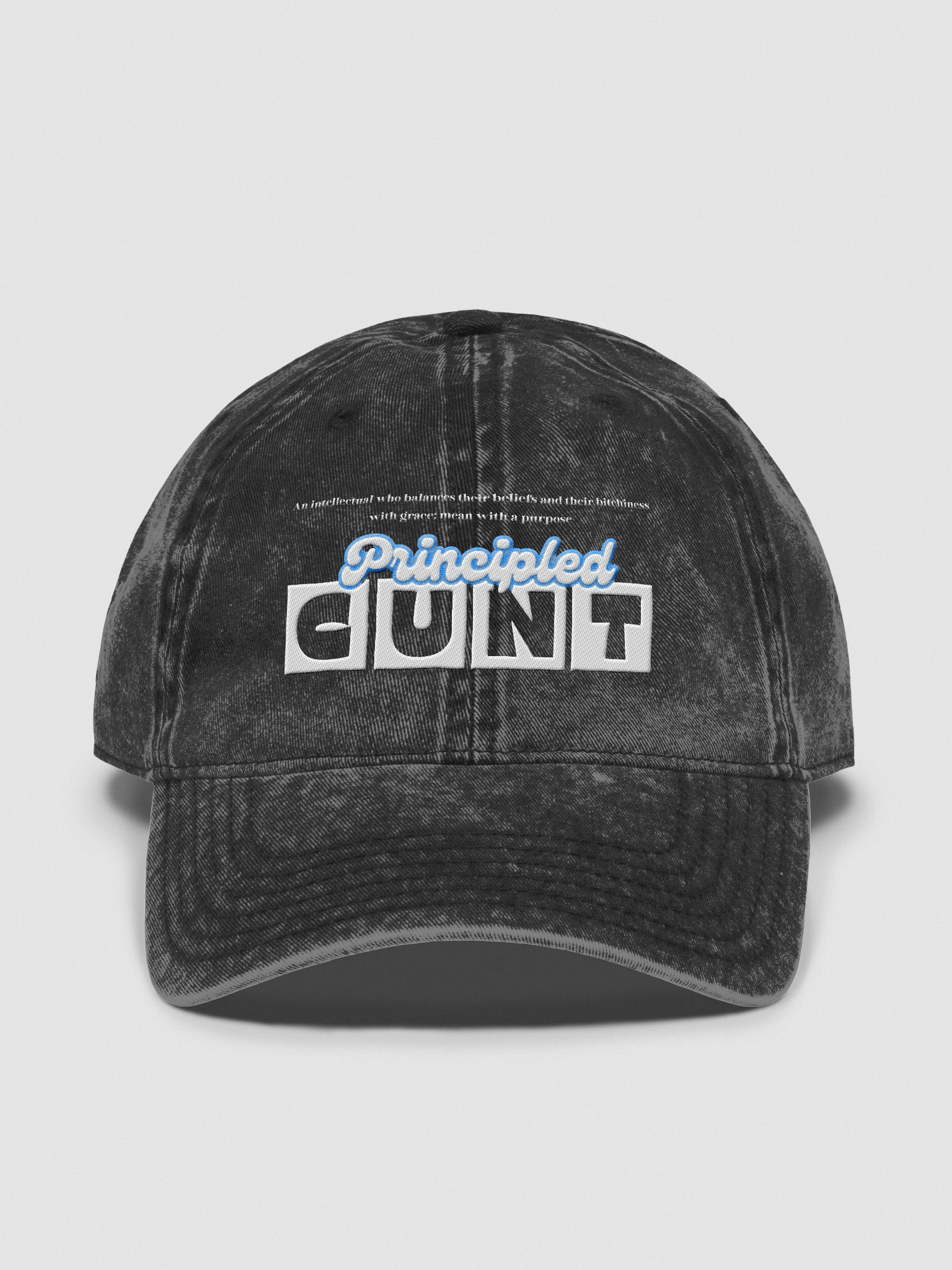 "Principled Cunt" Embroidered Distressed Hat product image (1)