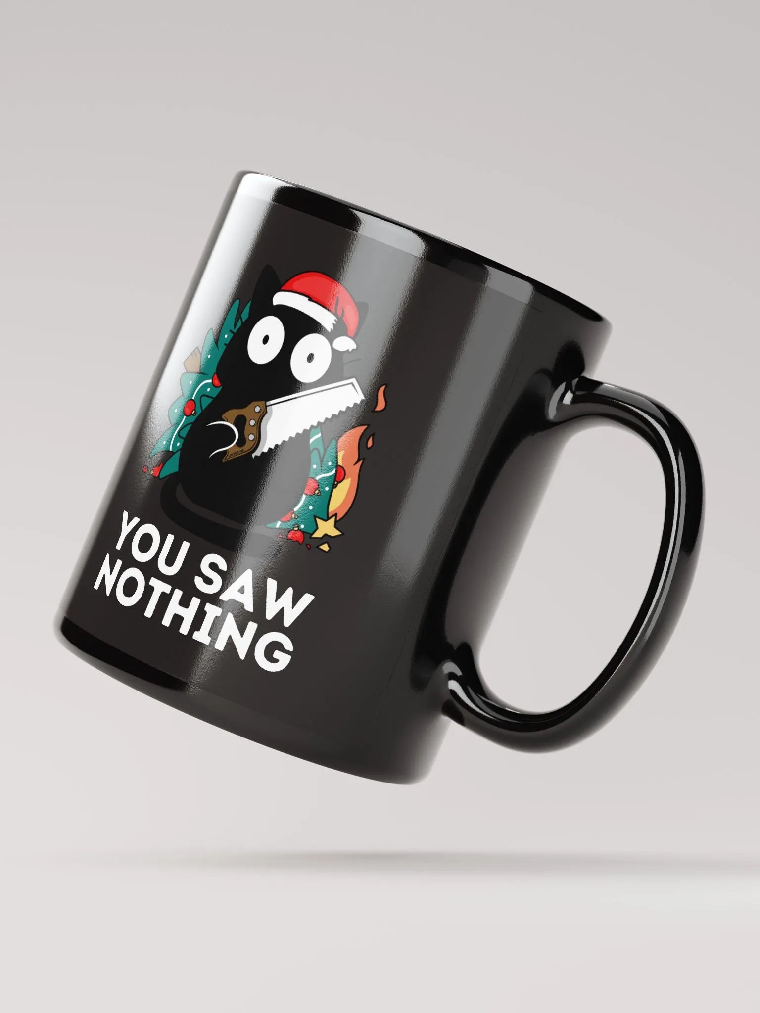 You saw nothing - Christmas Cat Mug product image (3)
